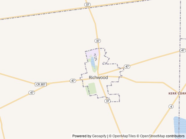 Map of Richwood Park location at Richwood, OH, United States