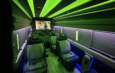 Luxury Mercedes-Benz Sprinter Party Bus/Limo with WiFi, TVs, and Big Sound