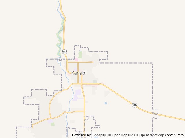 Map of Crazy Horse RV Resort location at Kanab, UT, United States