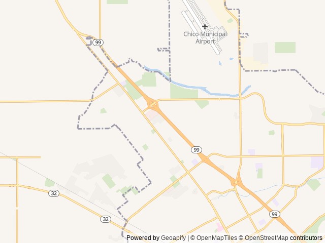 Map of Almond Tree RV Park location at Chico, CA, United States
