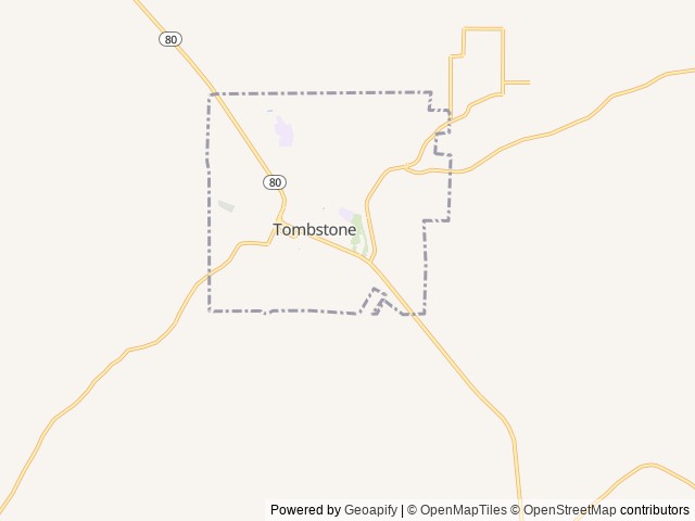 Map of Silver Spur Homestead location at Tombstone, AZ, United States