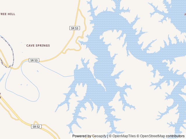 Map of Pleasant Grove Recreation Area location at Celina, TN, United States