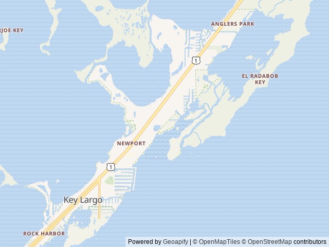Map of Key Largo Kampground location at Key Largo, FL, United States