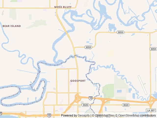 Map of Twelve Oaks RV Park location at Lake Charles, LA, United States