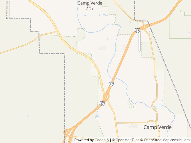 Map of Verde Ranch RV Resort location at Camp Verde, AZ, United States