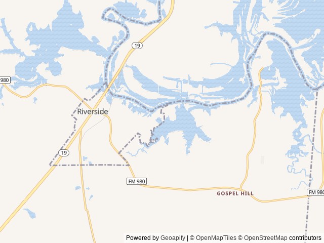 Map of Bethy Creek Resort location at Huntsville, TX, United States