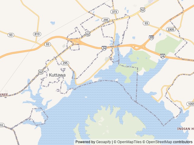 Map of Old Kuttawa location at Kuttawa, KY, United States
