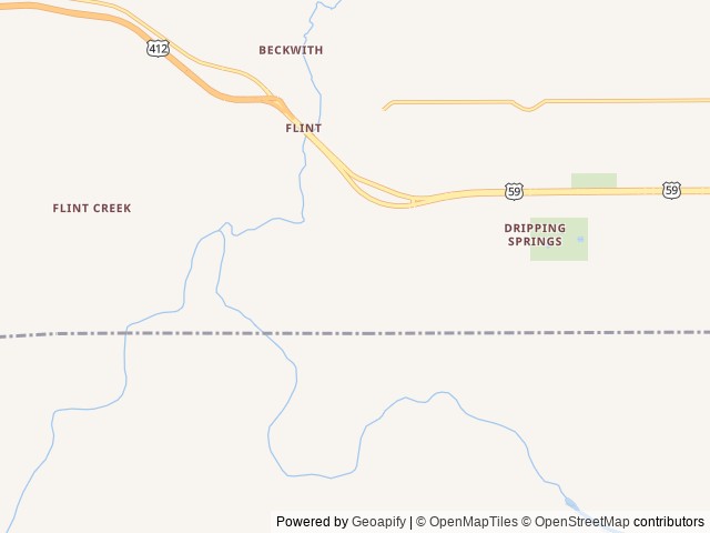 Map of Fidler's Bend Outdoors location at Colcord, OK, United States