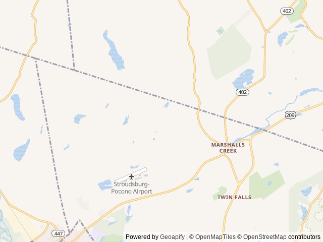 Map of Mountain Vista Campground location at East Stroudsburg, PA, United States