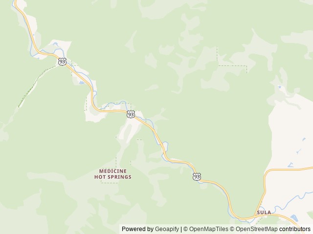 Map of Spring Gulch location at Sula, MT, United States