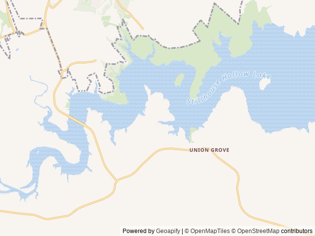 Map of Union Grove location at Salado, TX, United States