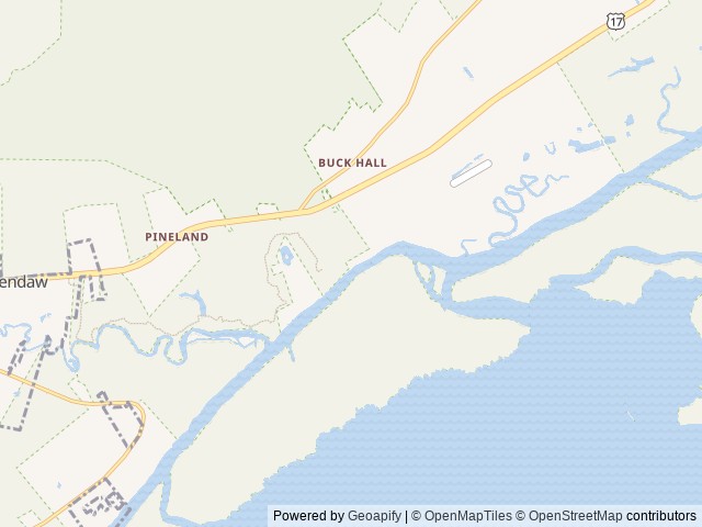 Map of Buck Hall Recreation Area location at Huger, SC, United States