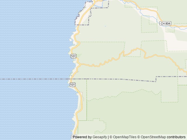 Map of Cape Perpetua location at Yachats, OR, United States