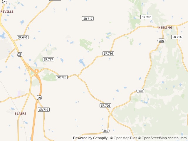 Map of Paradise Lake and Campground location at Keeling, VA, United States
