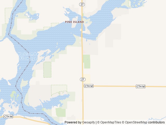 Map of Birch Hollow Campground location at Holcombe, WI, United States