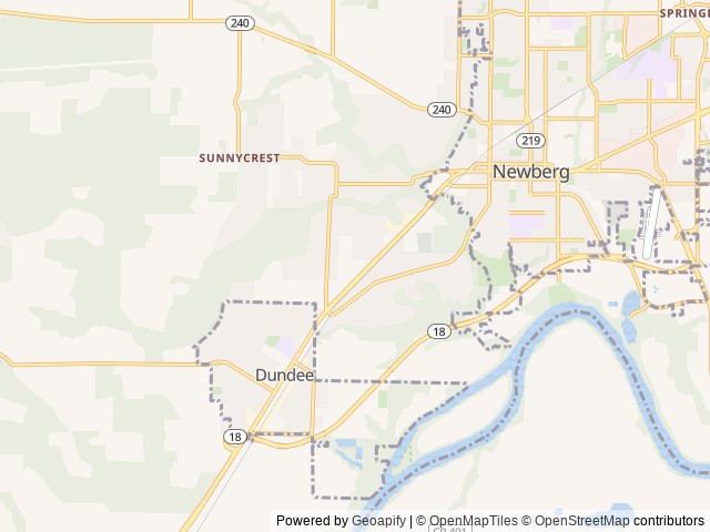Map of Dundee Hills Resort location at Dundee, OR, United States