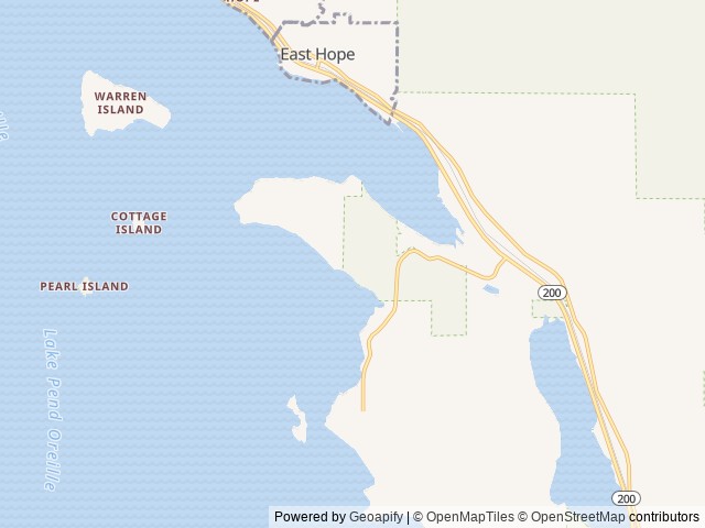 Map of Beyond Hope Resort location at Hope, ID, United States