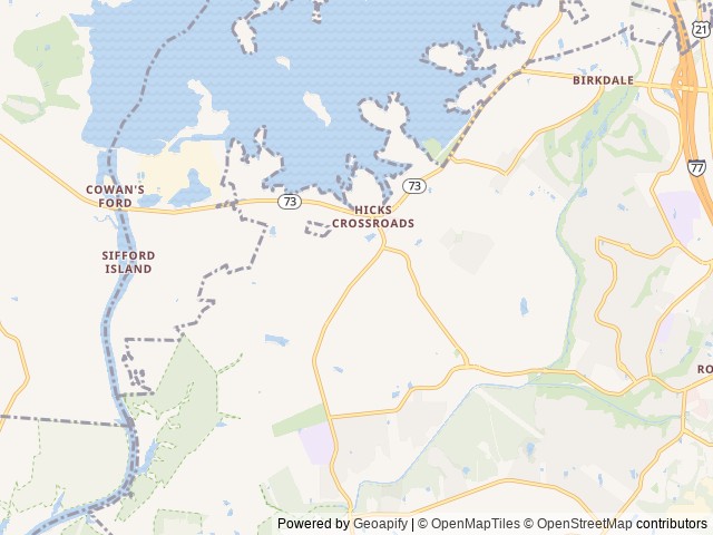 Map for Happy Pioneer Open Range near Huntersville, SC