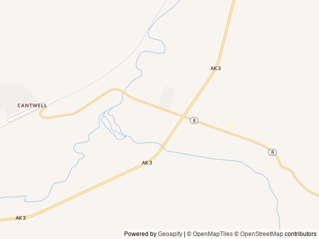 Map of Cantwell RV park location at Cantwell, AK, United States