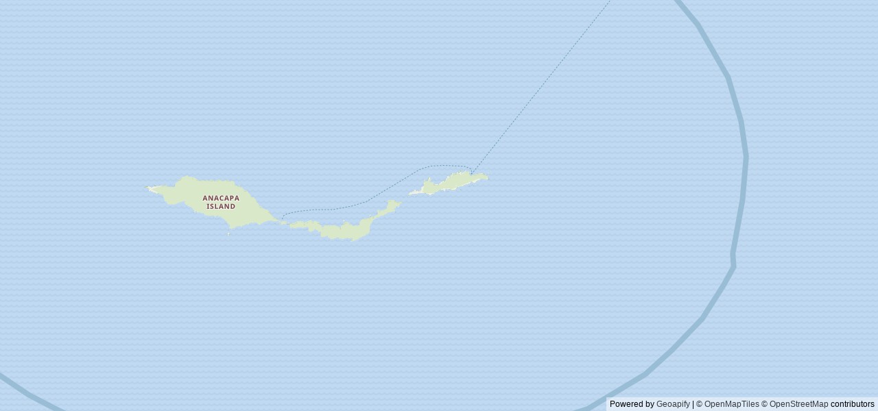Map of Anacapa Island location at Ventura, CA, United States