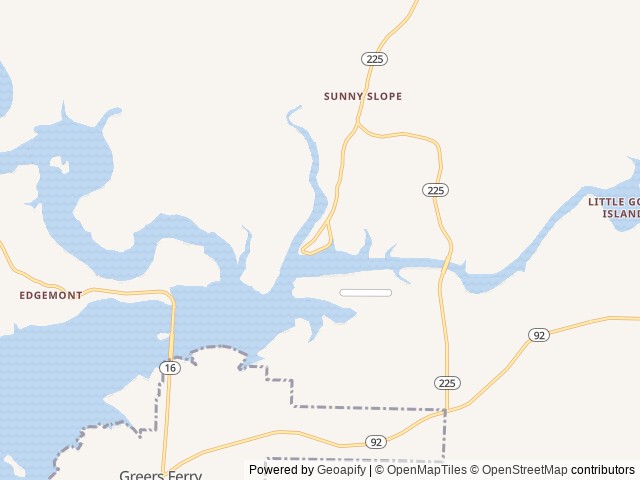 Map of Hill Creek location at Edgemont, AR, United States