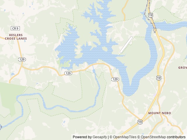Map of Summersville Lake Shelters location at Summersville, WV, United States