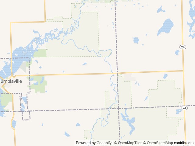 Map of Postcard Cabins The Thumb location at Columbiaville, MI, United States