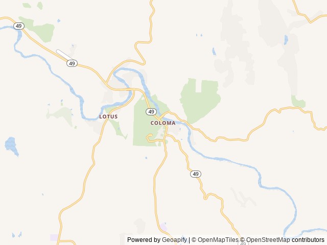 Map of American River Resort location at Coloma, CA, United States