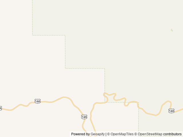 Map of Five Springs Falls Campground location at Cody, WY, United States