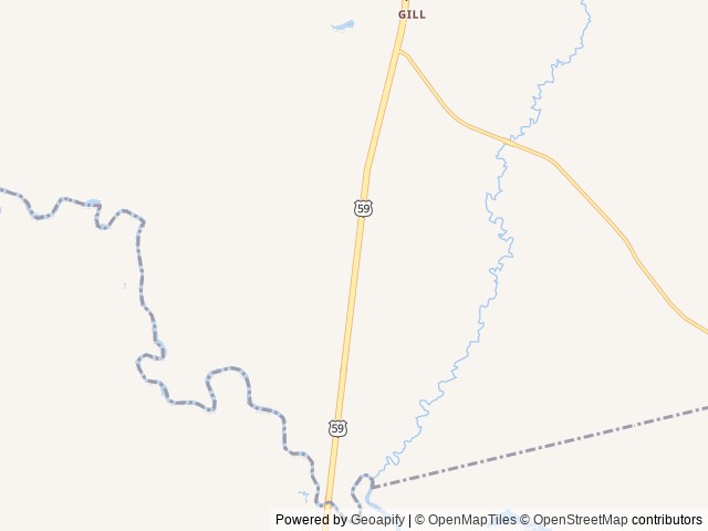 Map of Piney Woods Village RV Park location at Marshall, TX, United States