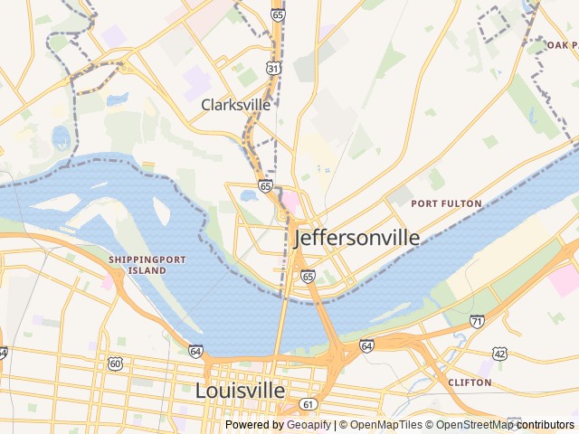 Map of Louisville North Campground location at Clarksville, IN, United States