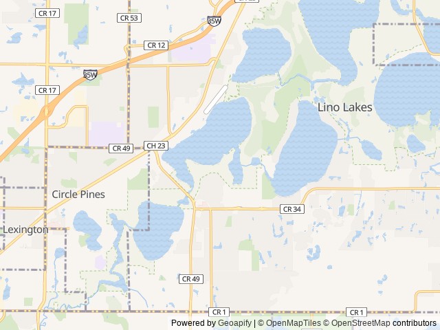 Map for 2024 Forest River RV FRRV Rockwood 1940 LTD near Circle Pines, MN