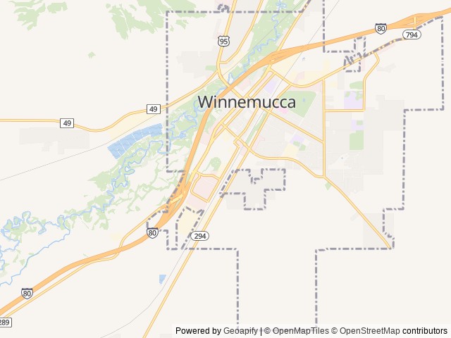 Map of Model T RV Park location at Winnemucca, NV, United States
