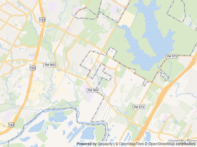 Map of Oak Forest RV Park location at Liberty Hill, TX, United States
