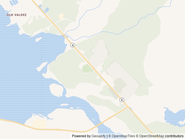Map of Valdez KOA Journey location at Valdez, AK, United States