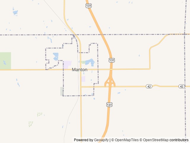 Map of Lake Billings RV Park & Campground location at Manton, MI, United States