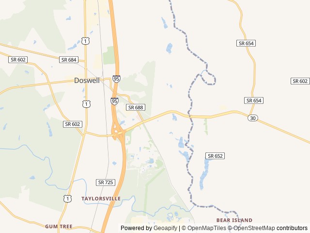 Map of Richmond North / Kings Dominion KOA Holiday location at Doswell, VA, United States