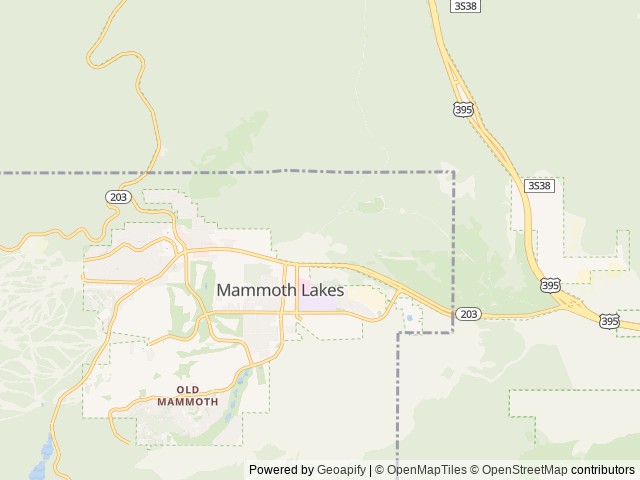Map of Mammoth Mountain RV Park location at Mammoth Lakes, CA, United States