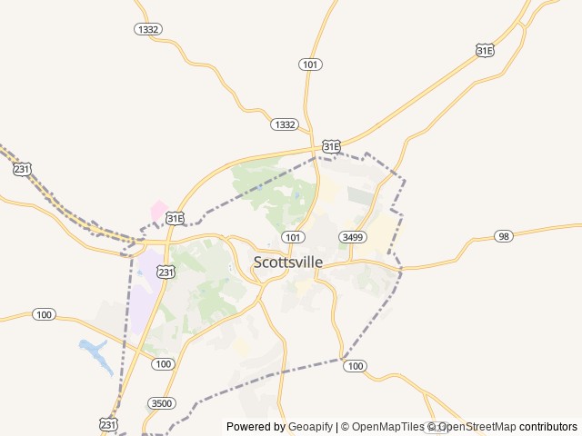 Map of Deer Creek Campground and RV Park location at Scottsville, KY, United States