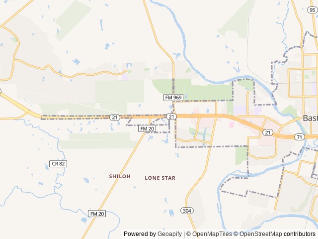 Map of Lone Star Hideaway location at Bastrop, TX, United States