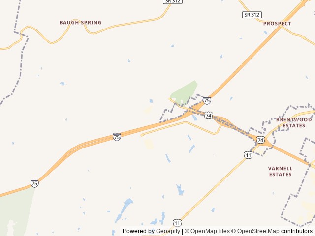 Map of Chattanooga North / Cleveland KOA Journey location at Mc Donald, TN, United States