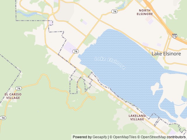 Map of Crane Lakeside Park & Resort location at Lake Elsinore, CA, United States