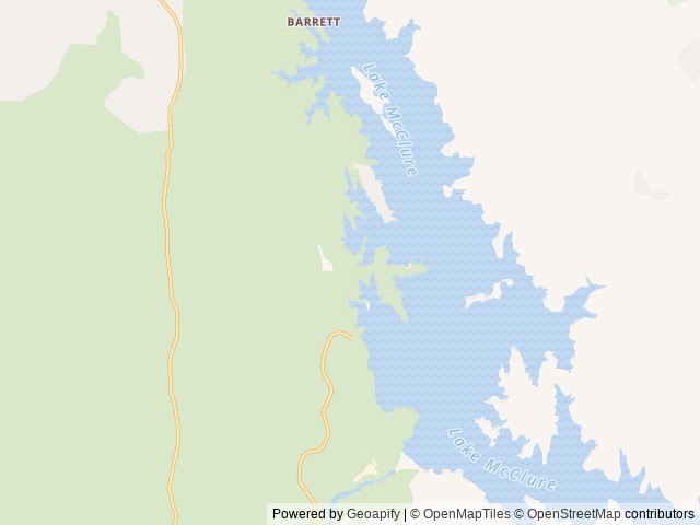 Map of McClure Point Campground and Recreation Area location at Snelling, CA, United States