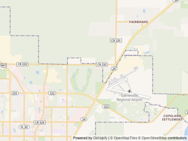 Map of Santa Fe Palms RV Resort location at Gainesville, FL, United States