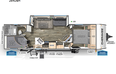CHEROKEE Private Master, Bunks & Fireplace
