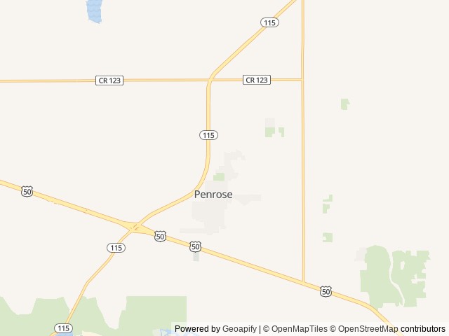 Map of Phantom Canyon RV Ranch & Campground location at Penrose, CO, United States