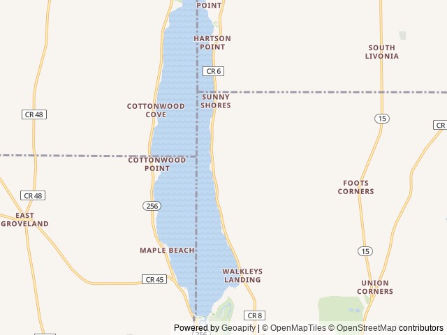 Map of Conesus Lake Campground location at Town Of Livonia, NY, United States
