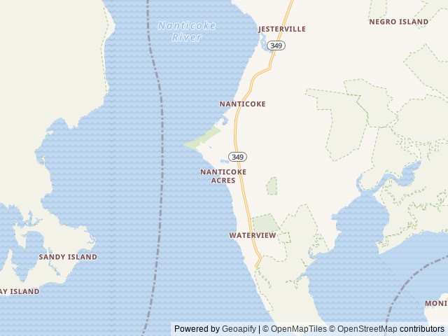 Map of Roaring Point Waterfront Campground location at Nanticoke, MD, United States