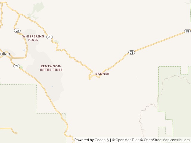 Map of Banner Ranch Julian location at Julian, CA, United States