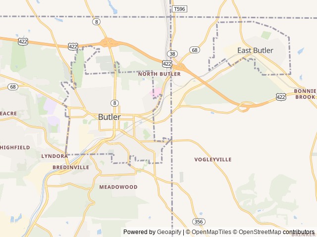 Map for 2015 Coachmen RV Catalina 323TSQB near Butler, PA